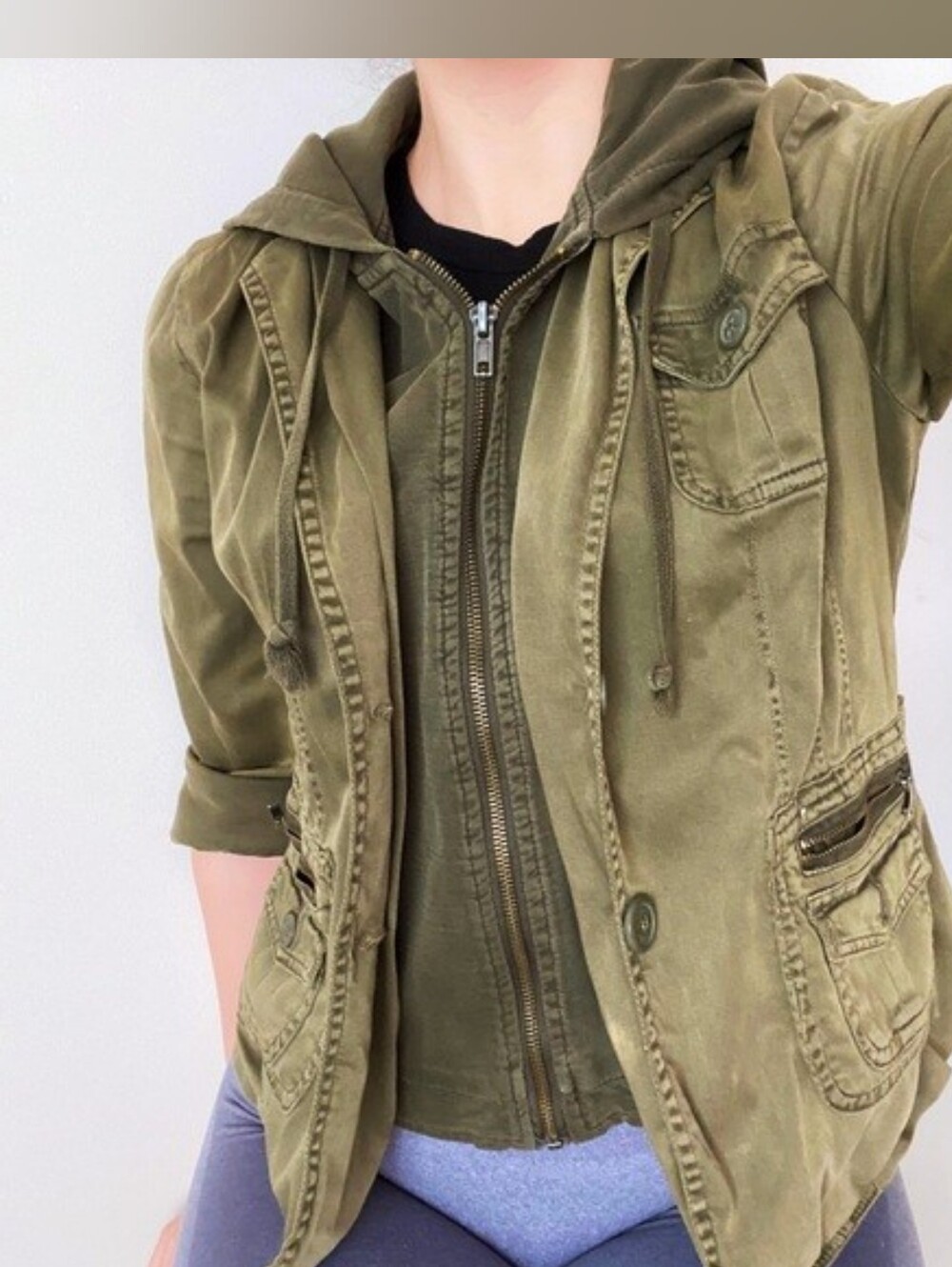 Urban Life - (Size S) Women's Army Green Utility Jacket